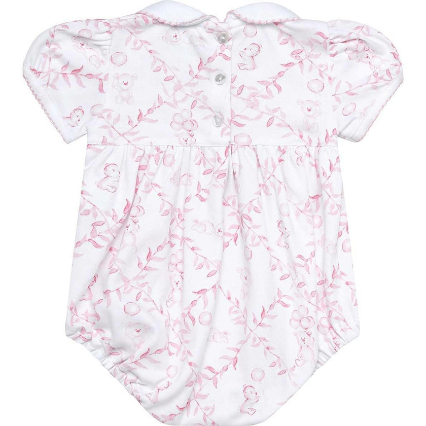 Pink Bears Trellace Smocked Bubble
