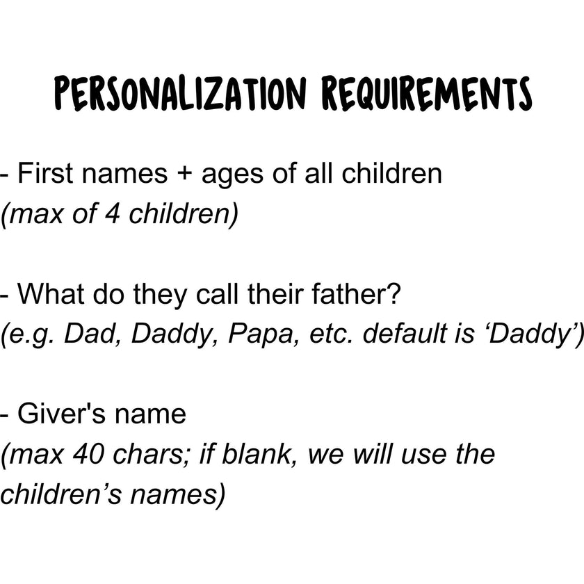Daddy and Us / Me  (A Personalized Read-Aloud Gift from upto 4 Kids to Dad)
