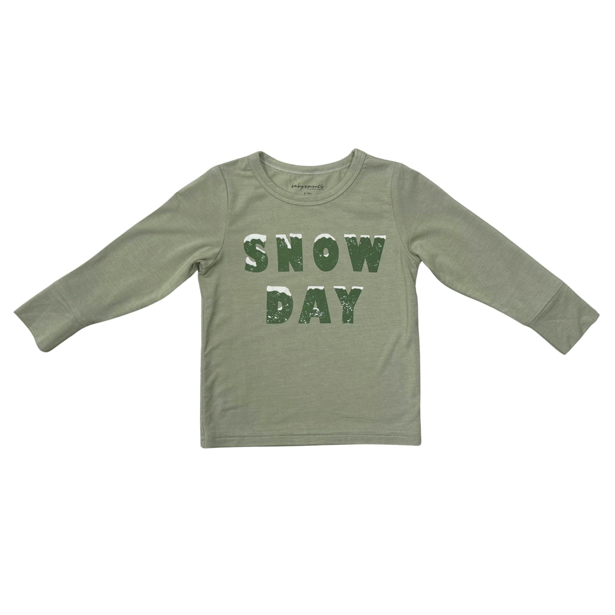 Boys Long Sleeve Tee in Snow Day