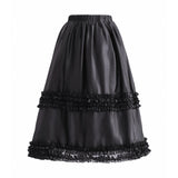 Black Calista Ruffle Skirt Set