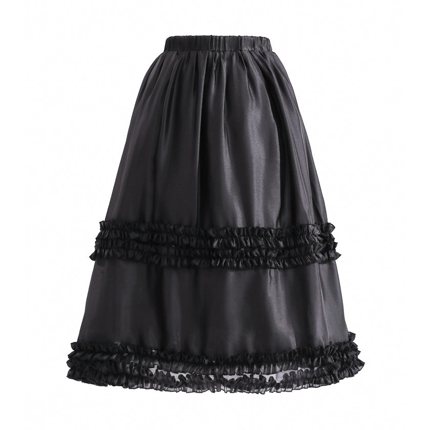 Black Calista Ruffle Skirt Set