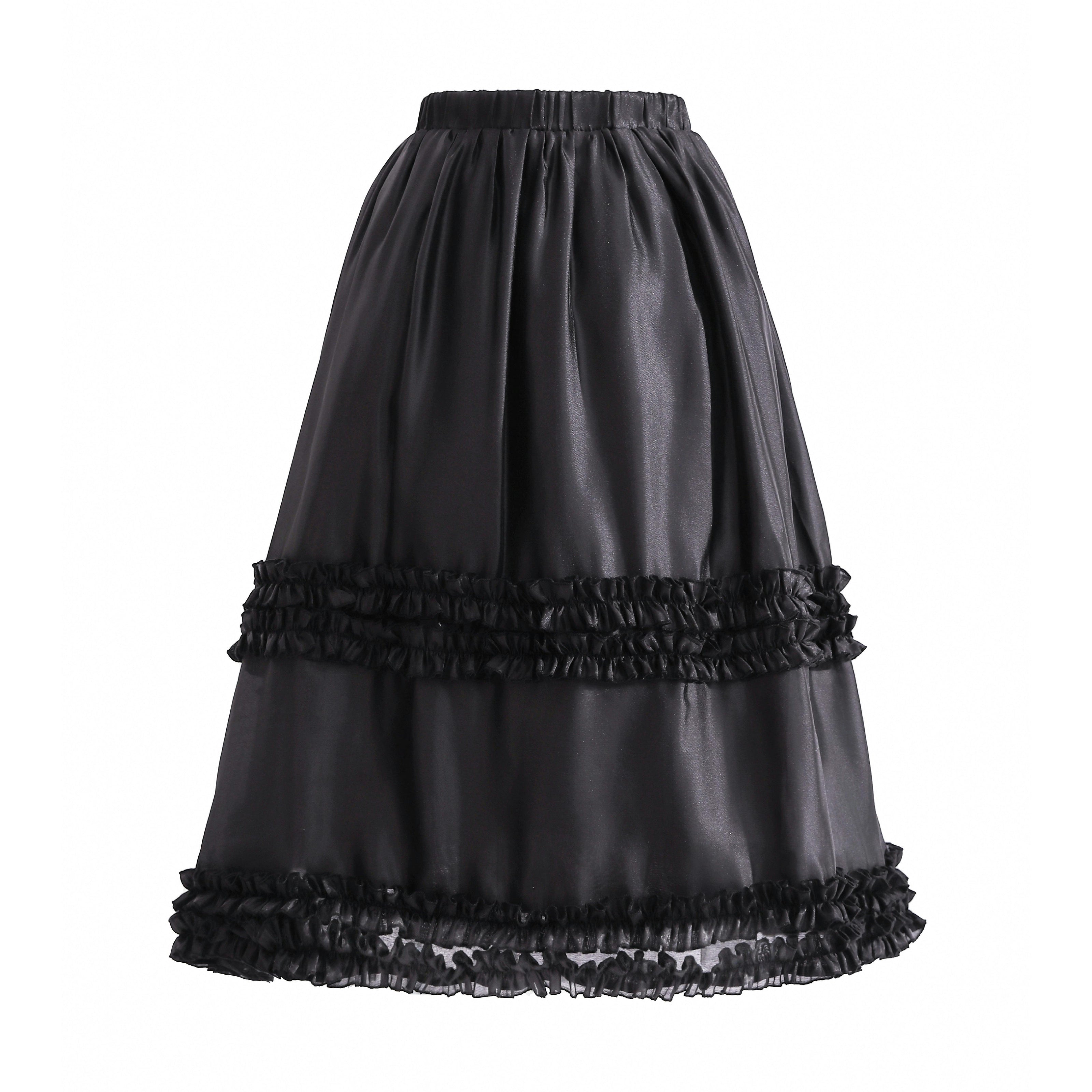 Black Calista Ruffle Skirt Set