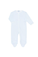 Blue Classic Stripes Zipper Footie
