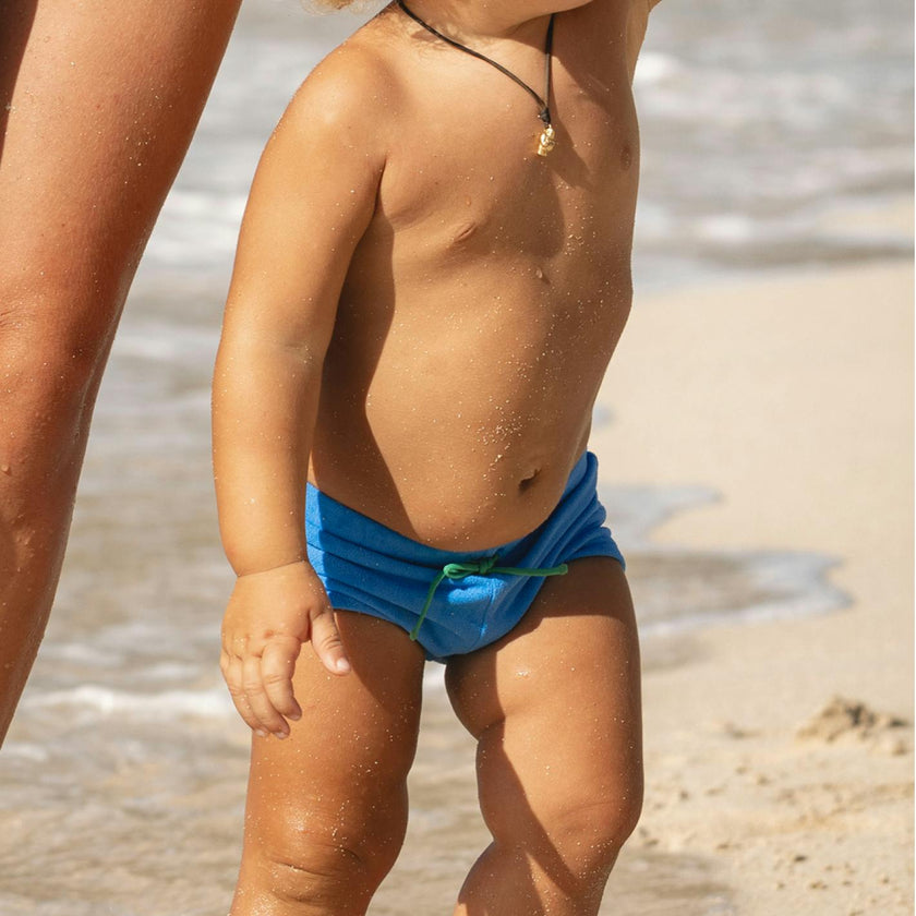 boys deep sea blue terry brief