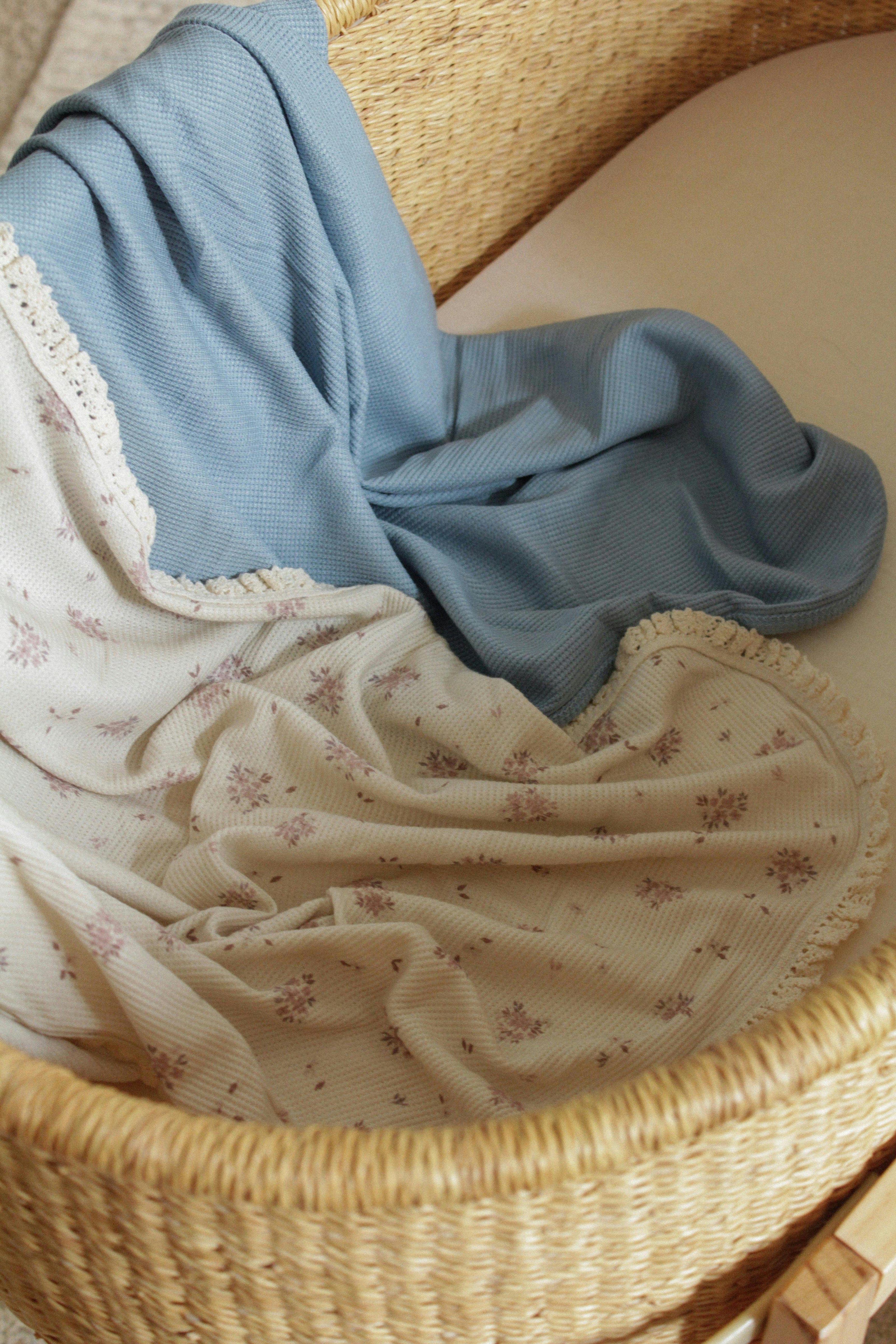 Waffle Knit Receiving Blanket - Evie Floral