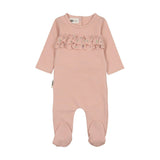 Floral Ruffle Front Long Sleeve Footie