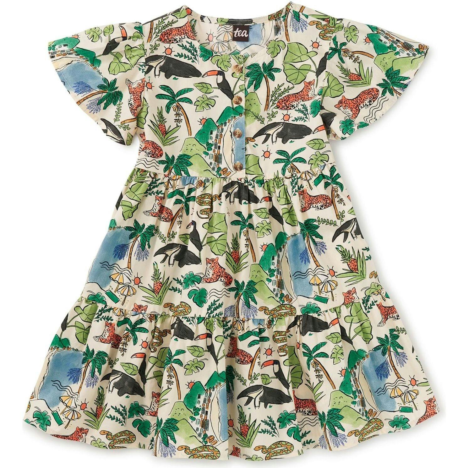 Tiered Woven Dress, Multi