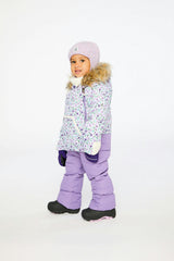 Baby Snug One Piece Snowsuit Adapted For Car Seats Purple Printed Mini Flowers