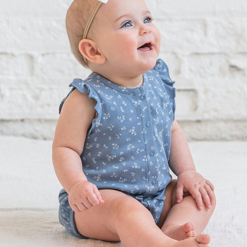 Amelia Romper - Isla Floral / Sea + Ivory