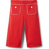Wide Leg Patch Pocket Pant, Red