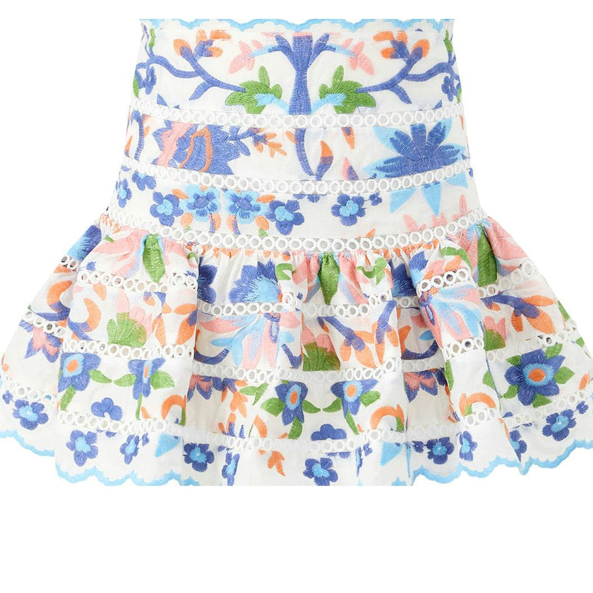 Sarah Embroidered Mini Skirt