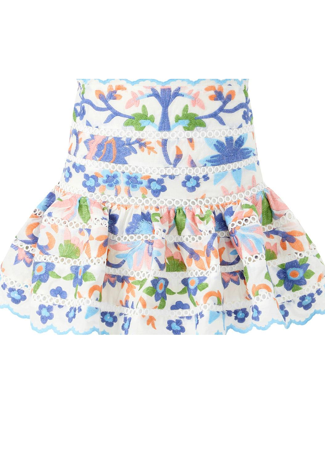 Sarah Embroidered Mini Skirt