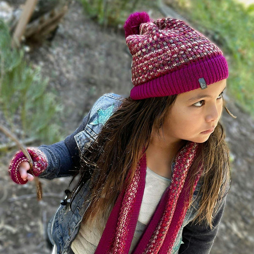Kids Speckle Pom Pom Beanie