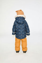 Baby Two Piece Snowsuit Blue Printed Teddy Bears