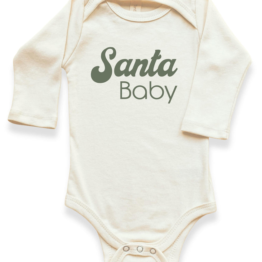 Santa Baby Organic Baby Bodysuit Long Sleeve