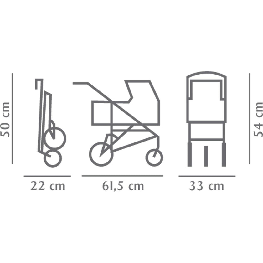 Gotz 3‑Wheel Doll Buggy "Happy Flower" – Compact Flower‑Print Doll Stroller with Sunshade