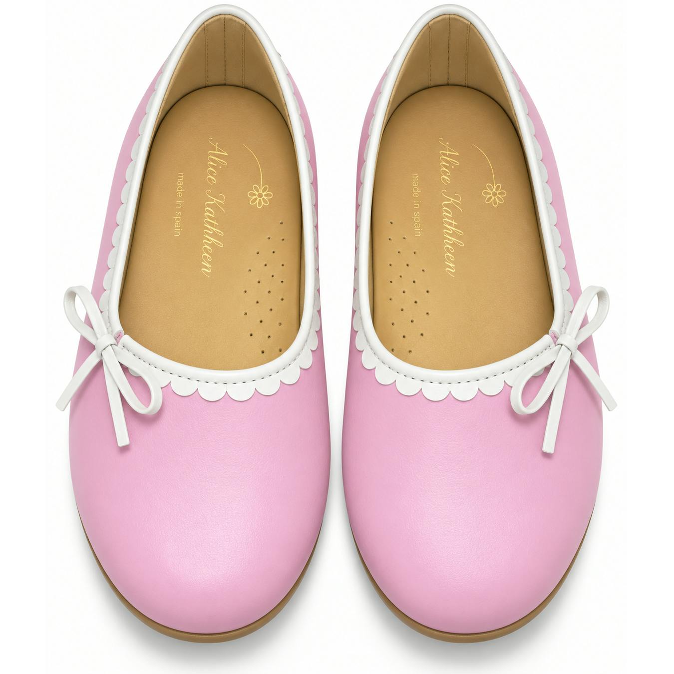 Beatrice Flat in Pink/Ivory