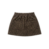 Brown Leopard Front-Pocket Skirt