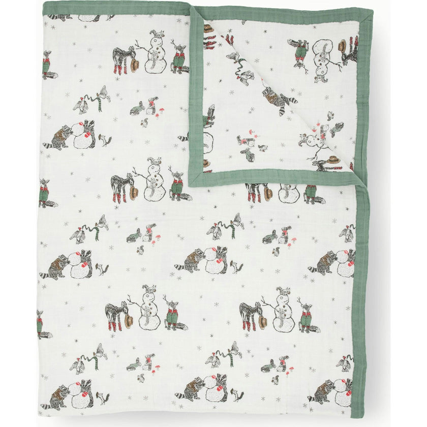 Cotton Muslin Swaddle Blanket - Fall Friends