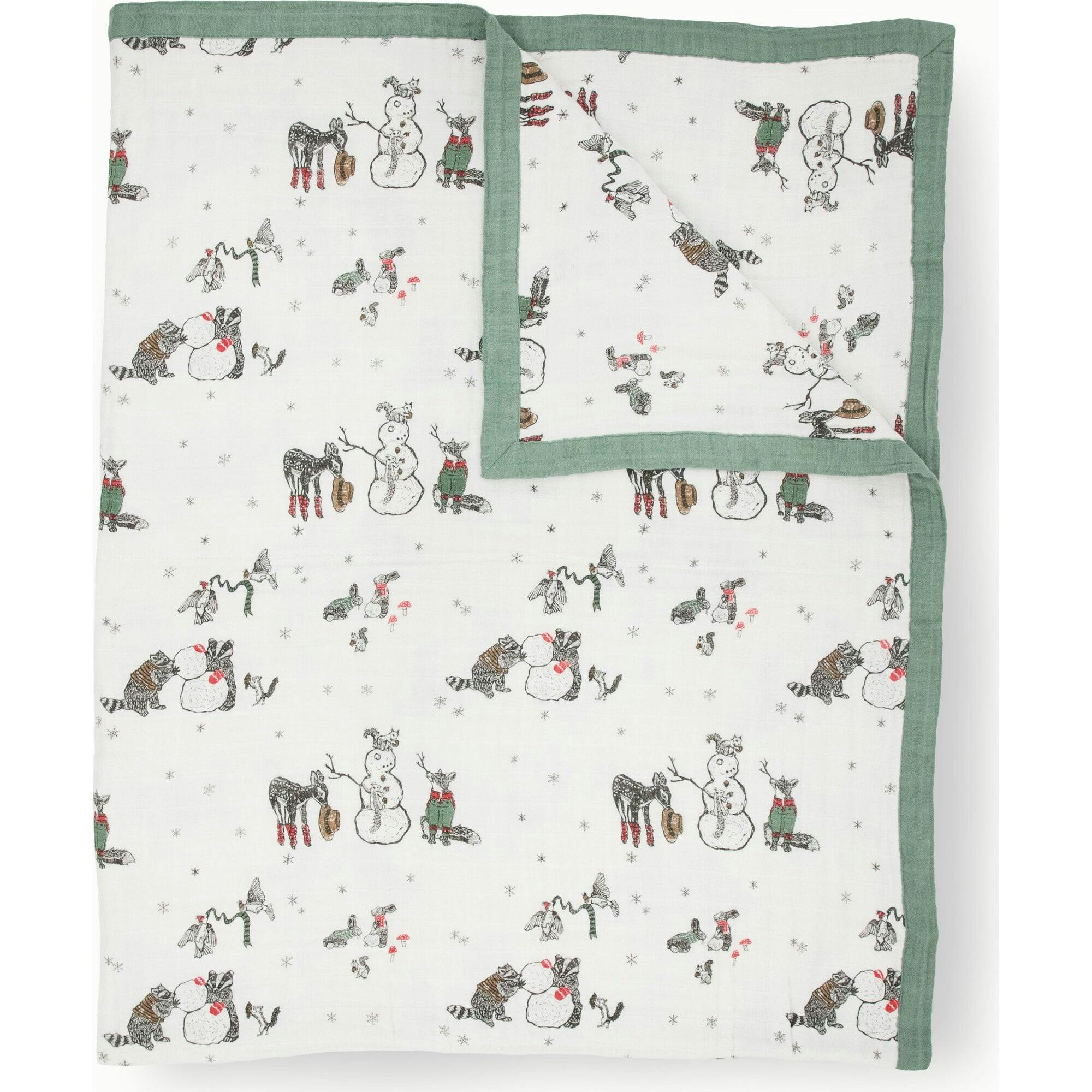 Cotton Muslin Swaddle Blanket - Fall Friends