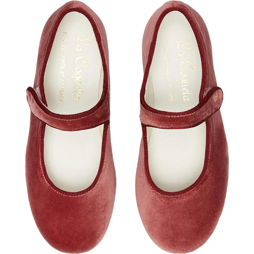 Dusty Pink Velvet Girl Mary Jane Shoes