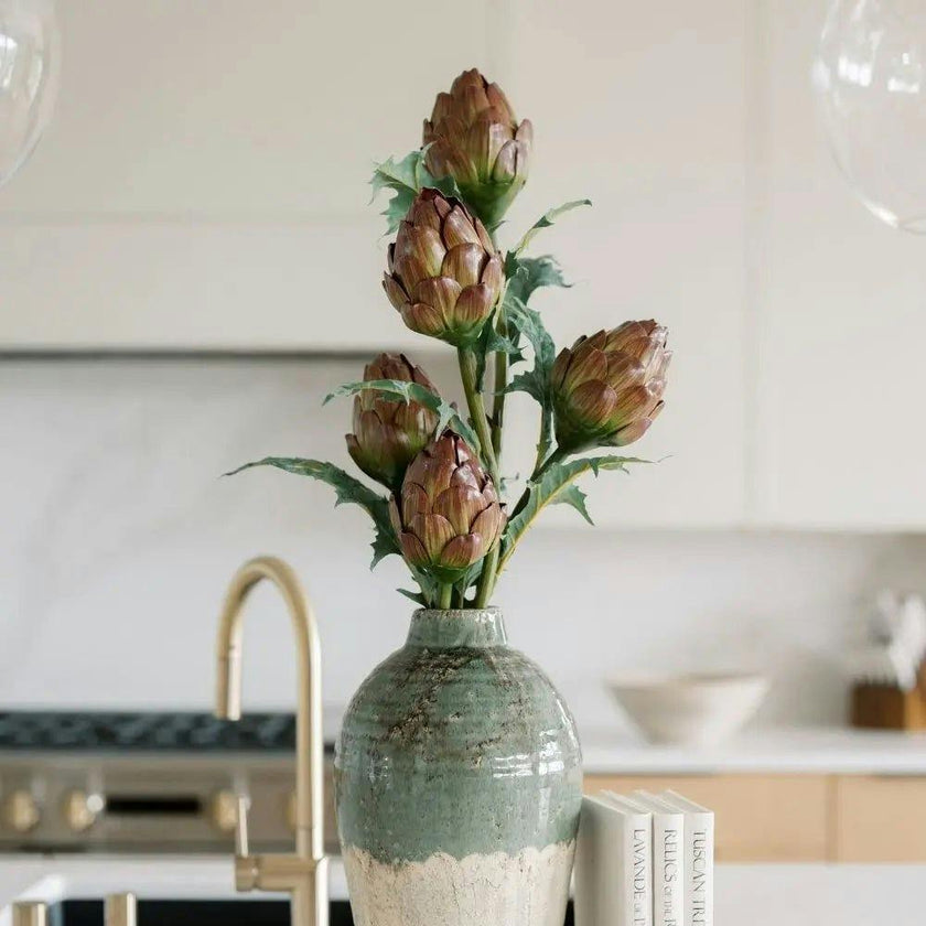 25" Artificial Purple Artichoke Stems