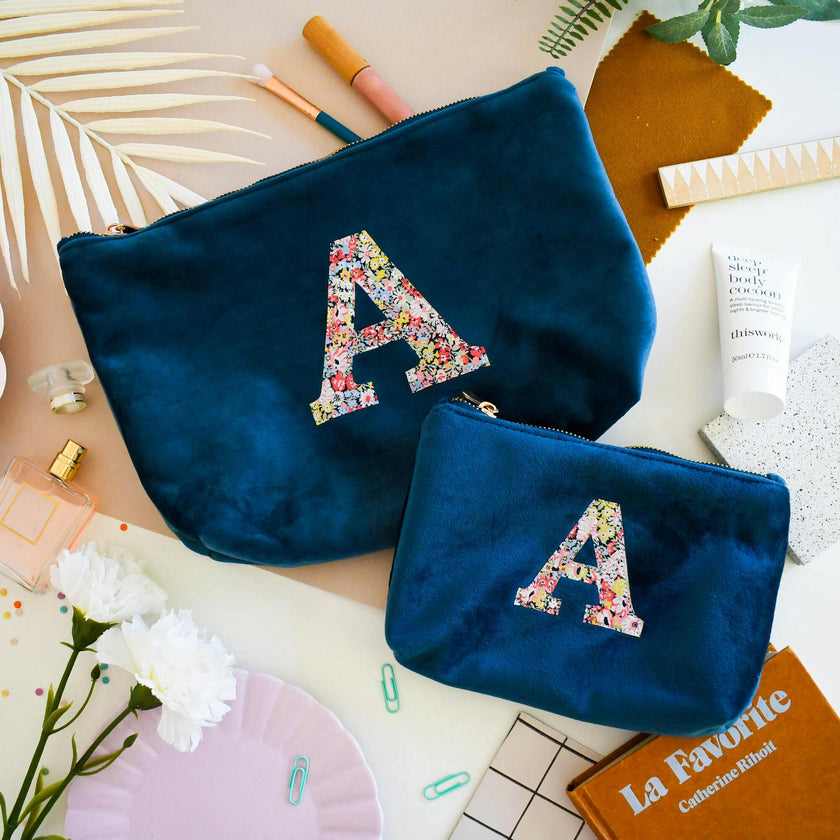 Liberty of London Personalised Cosmetic Bag, Navy