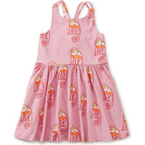 Strappy Back Skirted Dress, Pink