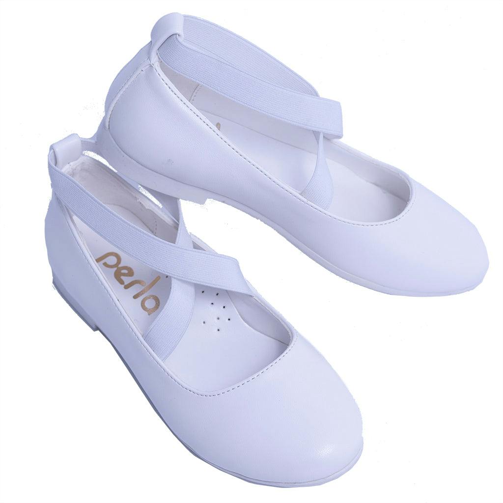 Perla Girls Snow White Matte Ballerina Flats