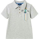Boys Short Sleeve Polo | Race Car Graphic Pocket