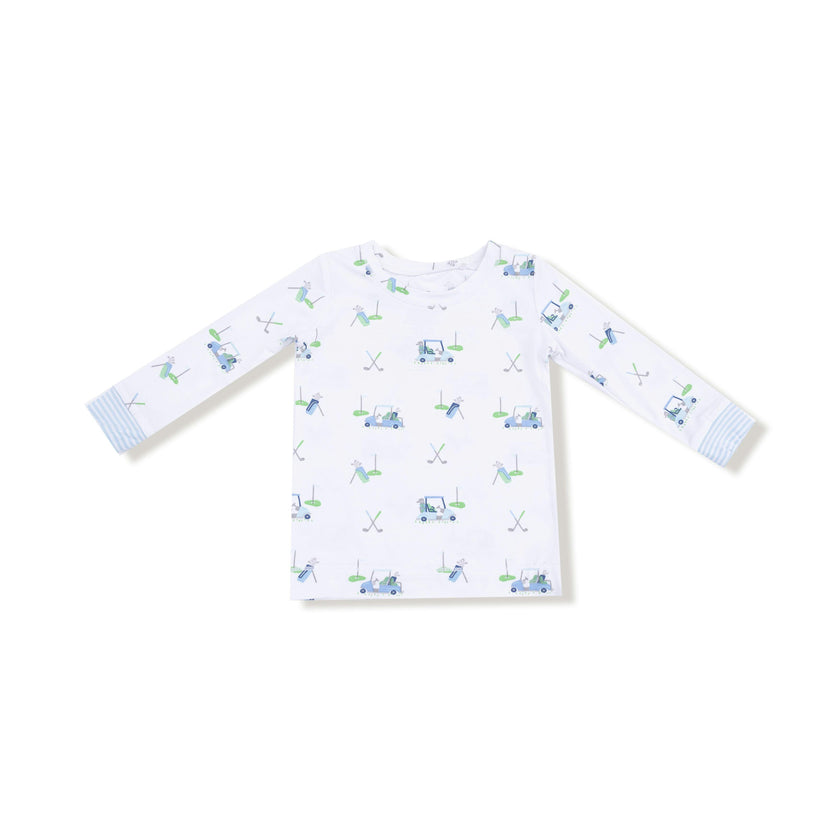 Baby Golf Carts - Blue - Long Sleeve Loungewear Set