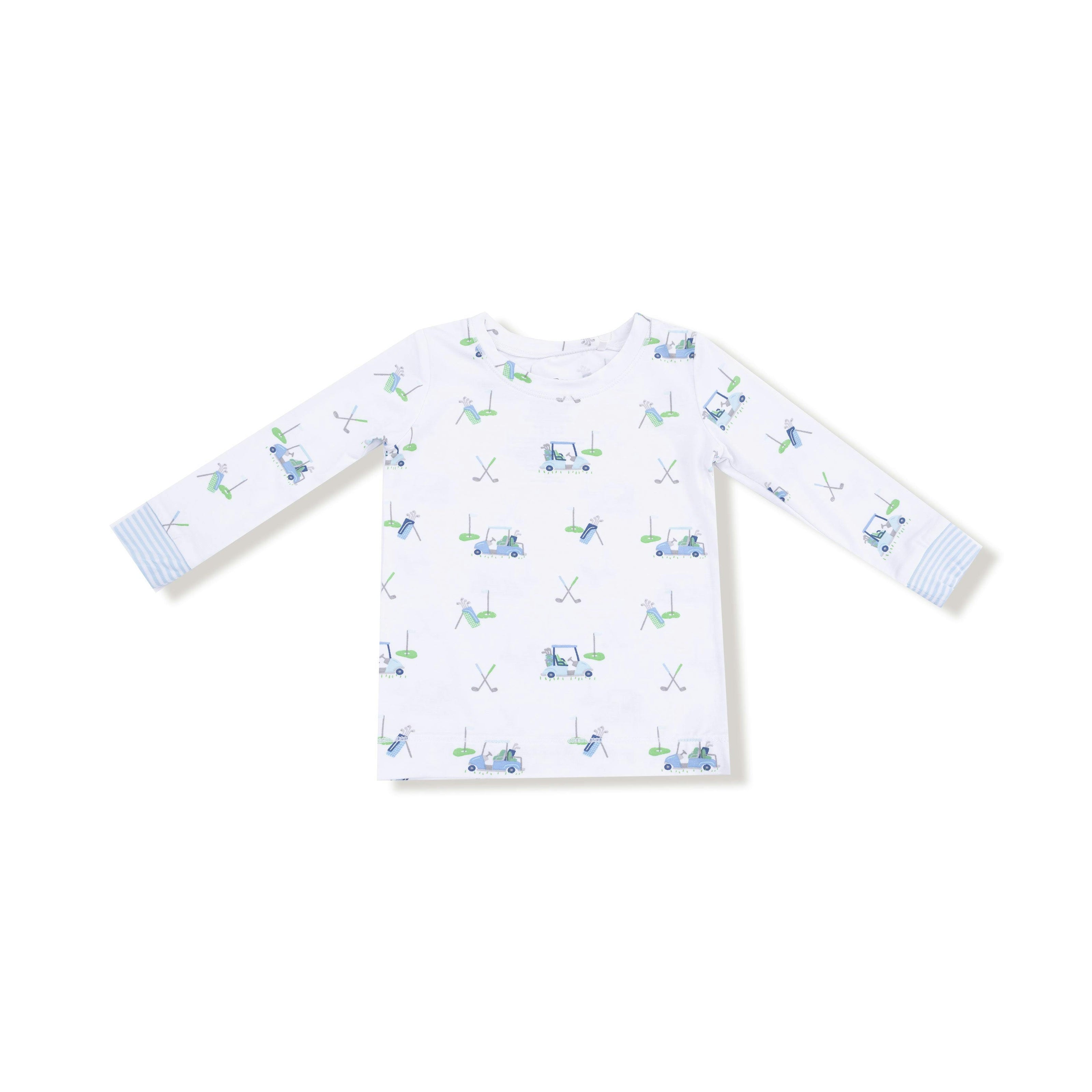 Baby Golf Carts - Blue - Long Sleeve Loungewear Set