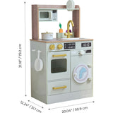 Teamson Kids Little Chef Lake Tahoe Wooden Play Kitchen - Washer & Mini Garden