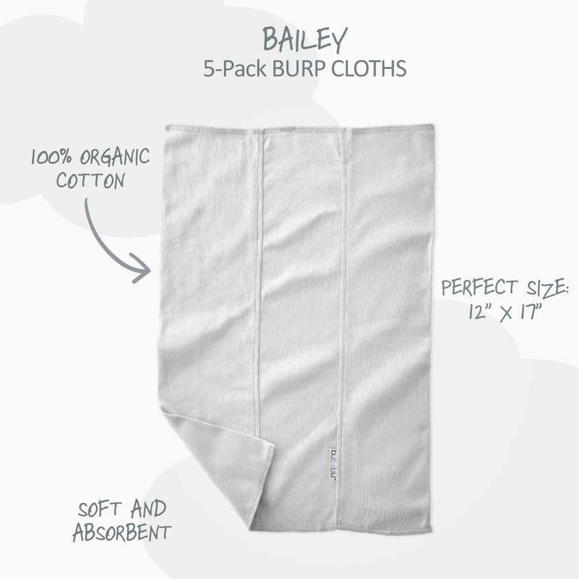 BAILEY 5-Pack BAILEY Burp Cloths