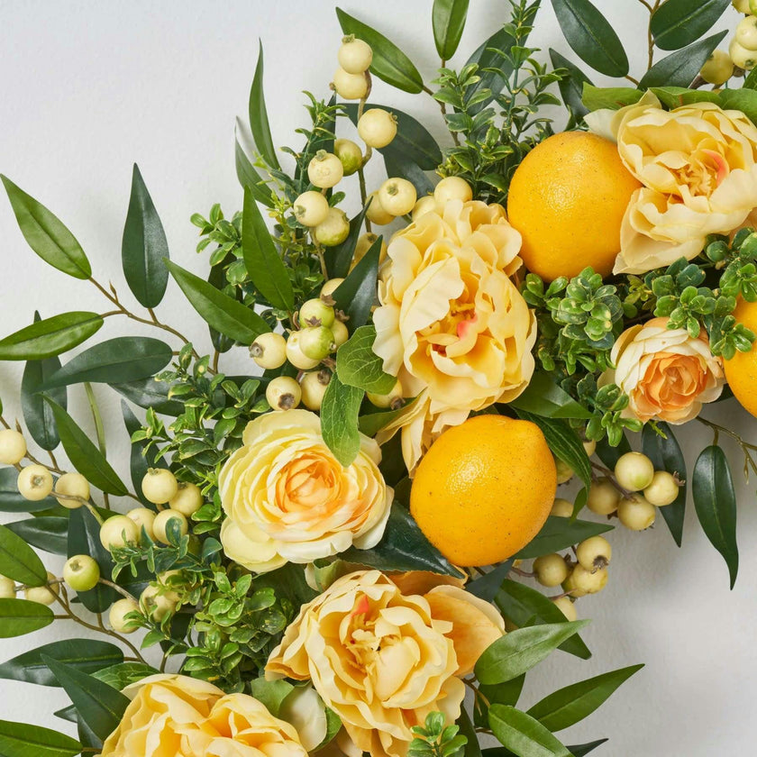 Lemonade Peony & Lemon Everyday Spring Summer Front Door Wreath