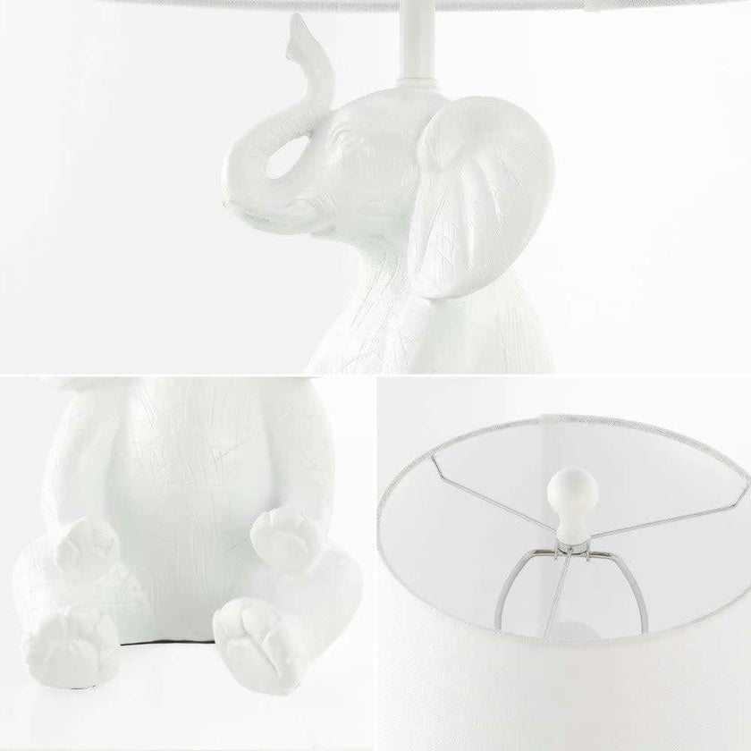 Kairi 21" Modern Shabby Chic Resin/Iron Happy Elephant LED Kids' Table Lamp with Phone Stand