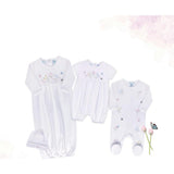 Garden Embroidered Cotton Gown w/Hat White