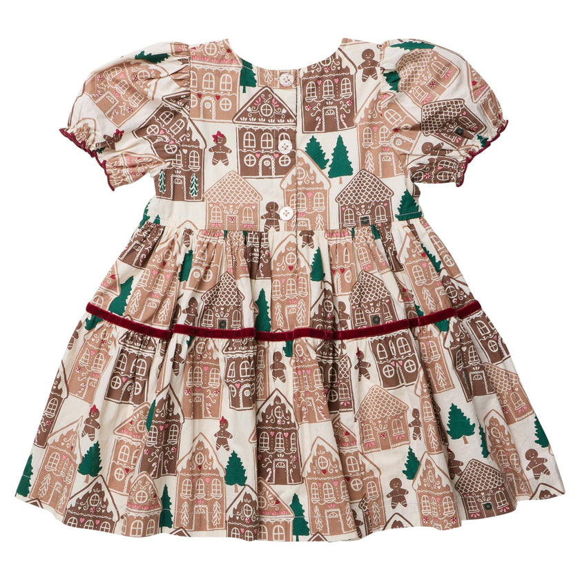 Girls Eliza Dress - Gingerbread Houses