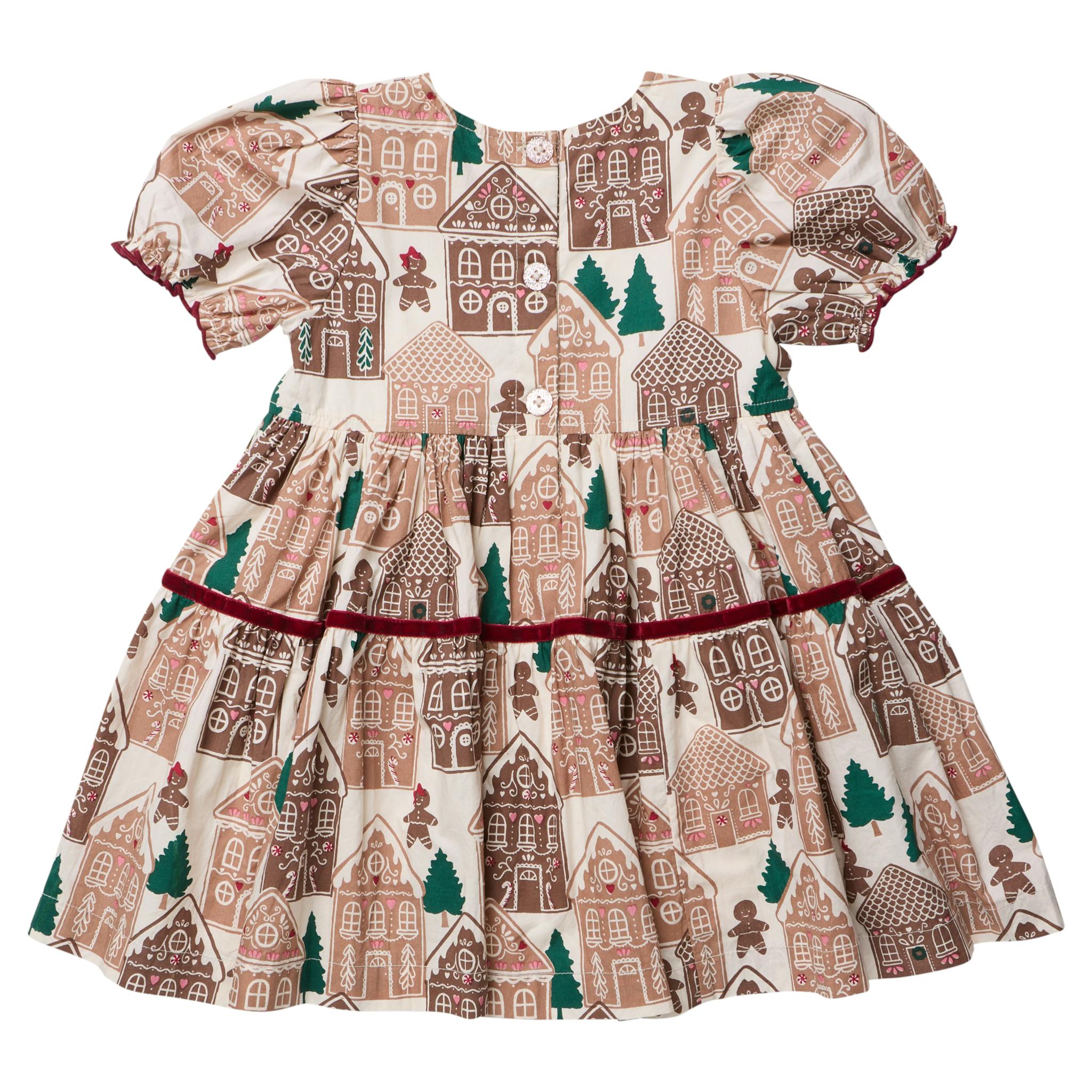 Girls Eliza Dress - Gingerbread Houses