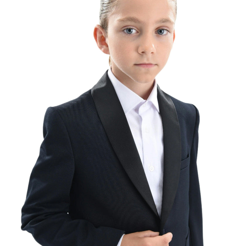 Navy Shawl Lapel Blazer