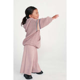 Chunky Ribbed Knit Elastic Waist Wide Leg Loose-Fit Pants