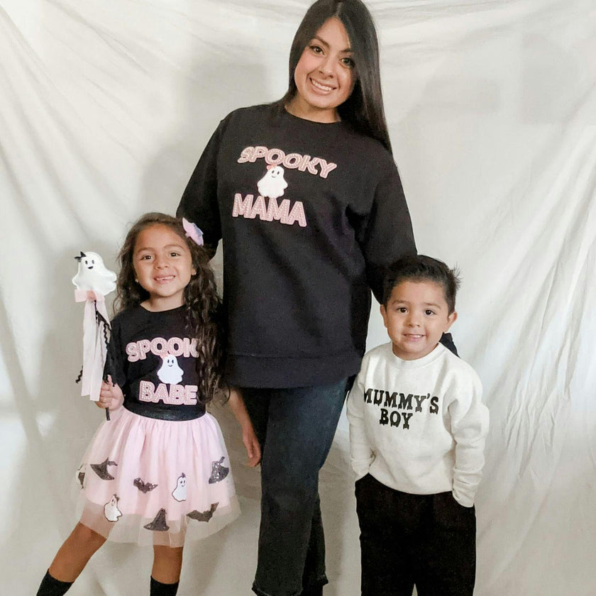 Spooky Mama Patch Halloween Women's Sweatshirt