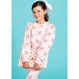 Ribbon Puff Sleeve Set Pink