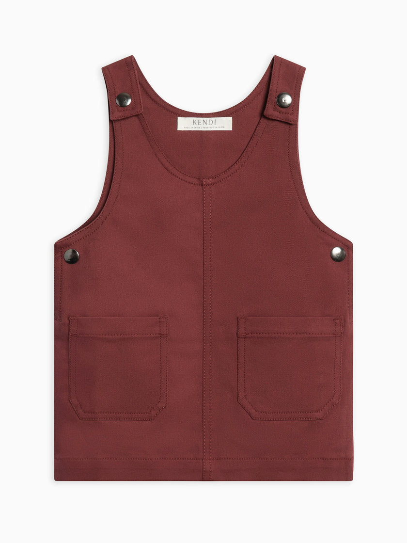 Alma Twill Jumper Dress - Olive