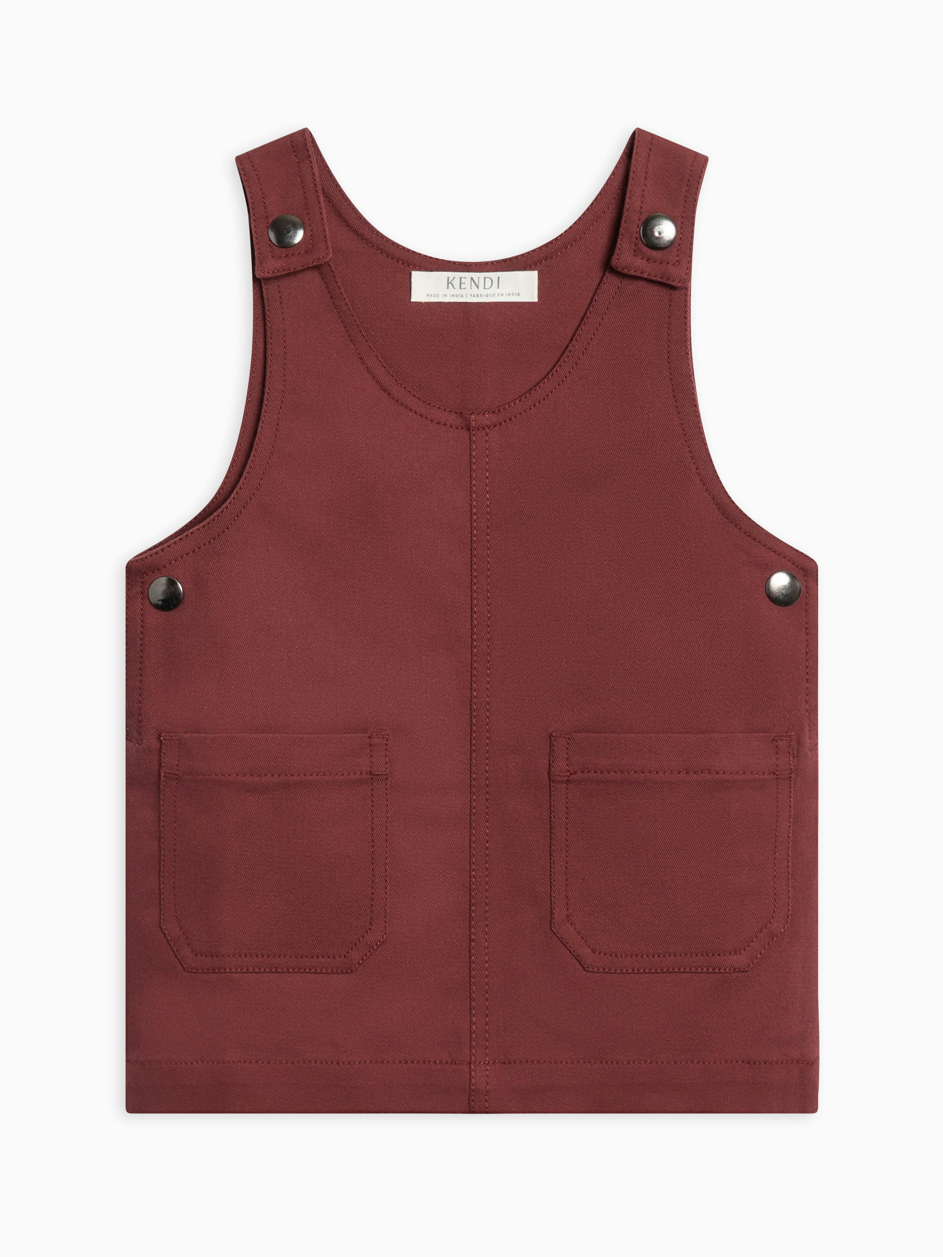 Alma Twill Jumper Dress - Olive