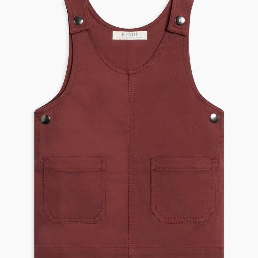 Alma Twill Jumper Dress Cranberry