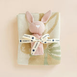 Pastel Floral Bunny Blanket Lovey Gift Set