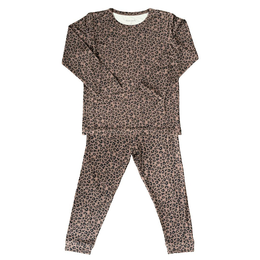Toddler Pajama Set in Chocolate Leopard