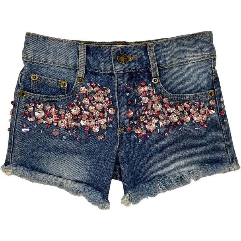Pink Crystal Denim Short