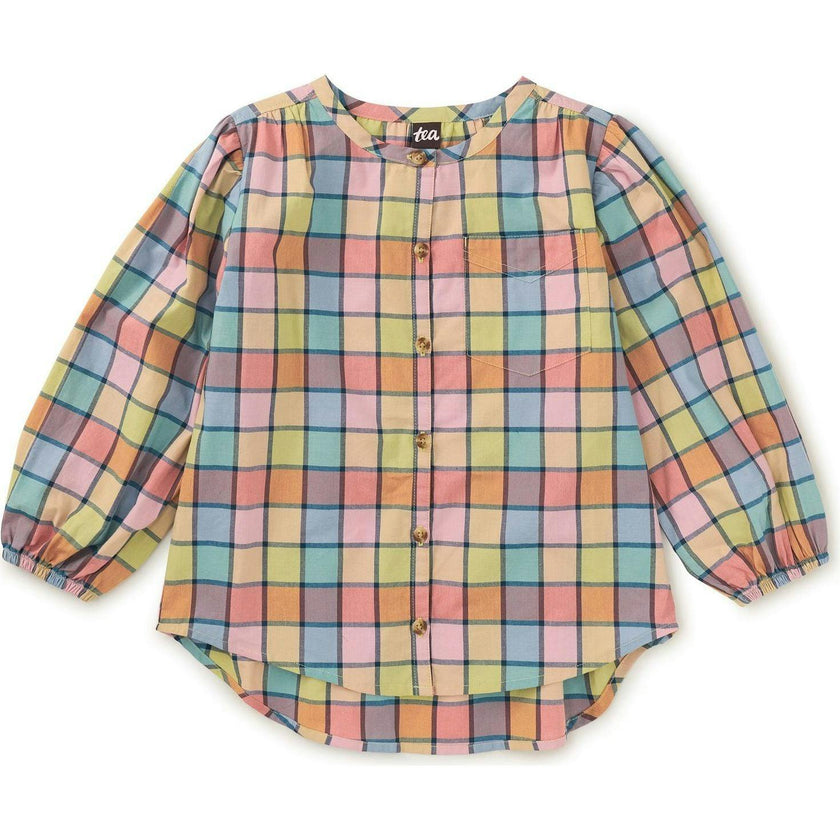 Long Sleeve Button-Up Tunic, Brown